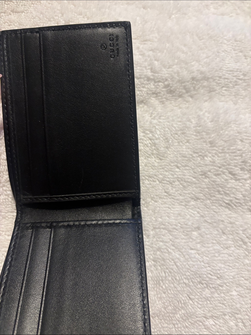 Gucci Black Perforated GG Embossed Leather Wallet - Picture 3 of 5
